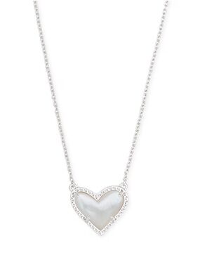 Kendra Scott Silver Heart Necklace with Mother-of-Pearl